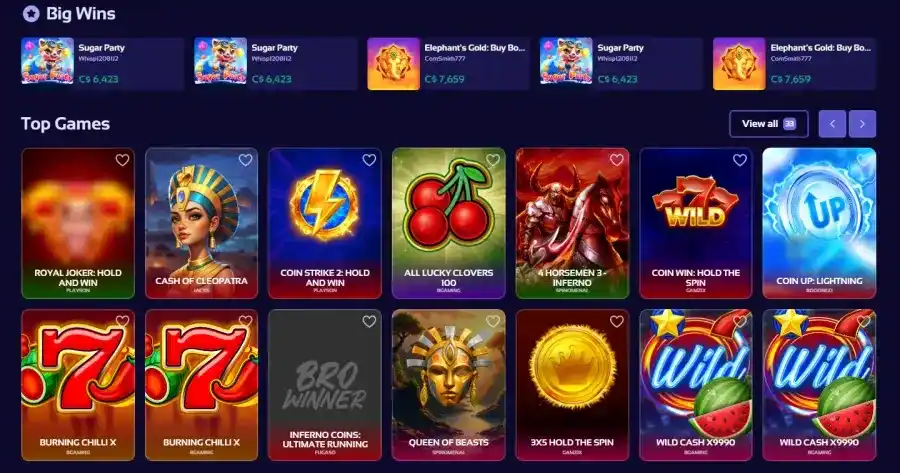 Bro Winner casino review section 2
